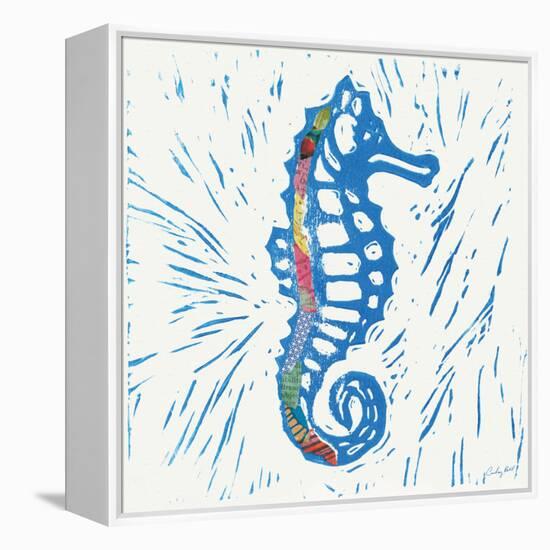 Sea Creature Sea Horse Color-Courtney Prahl-Framed Stretched Canvas