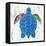 Sea Creature Turtle Color-Courtney Prahl-Framed Stretched Canvas