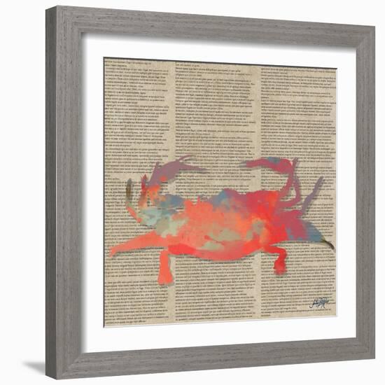 Sea Creatures on Newsprint I-Julie DeRice-Framed Art Print