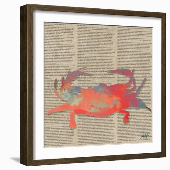 Sea Creatures on Newsprint I-Julie DeRice-Framed Art Print