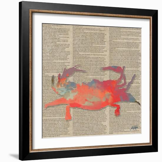 Sea Creatures on Newsprint I-Julie DeRice-Framed Art Print