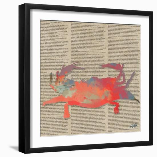 Sea Creatures on Newsprint I-Julie DeRice-Framed Art Print