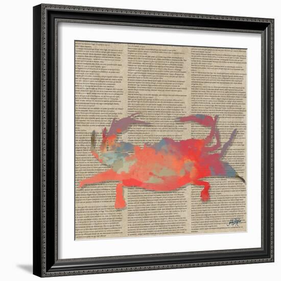 Sea Creatures on Newsprint I-Julie DeRice-Framed Art Print