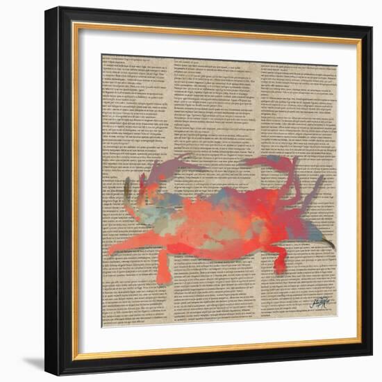 Sea Creatures on Newsprint I-Julie DeRice-Framed Art Print