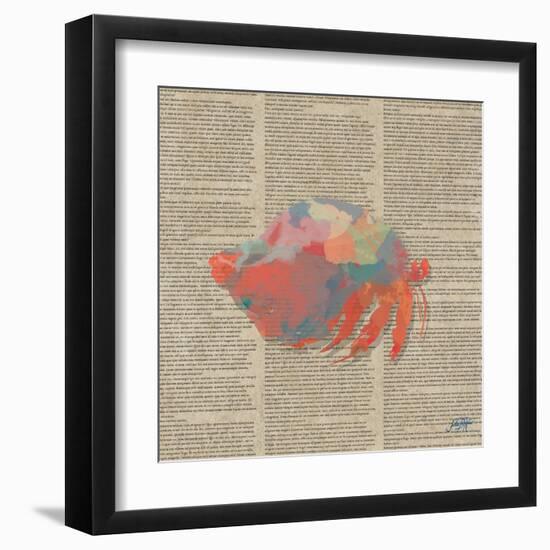 Sea Creatures on Newsprint II-Julie DeRice-Framed Art Print