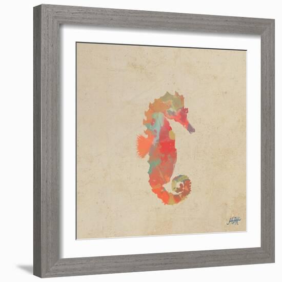 Sea Creatures on Tan III-Julie DeRice-Framed Art Print