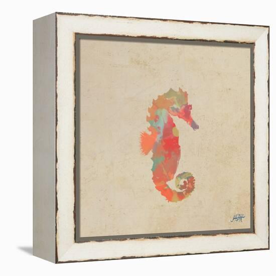 Sea Creatures on Tan III-Julie DeRice-Framed Stretched Canvas