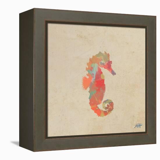 Sea Creatures on Tan III-Julie DeRice-Framed Stretched Canvas