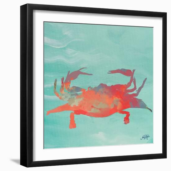 Sea Creatures on Teal I-Julie DeRice-Framed Art Print