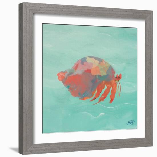 Sea Creatures on Teal II-Julie DeRice-Framed Art Print