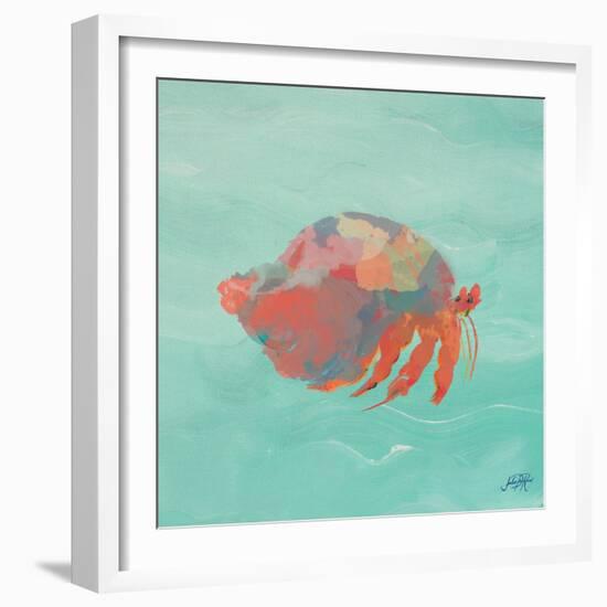 Sea Creatures on Teal II-Julie DeRice-Framed Art Print