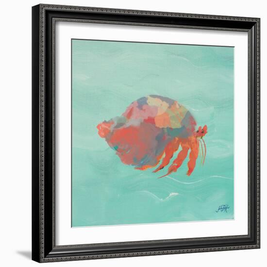 Sea Creatures on Teal II-Julie DeRice-Framed Art Print