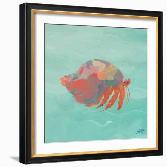 Sea Creatures on Teal II-Julie DeRice-Framed Art Print