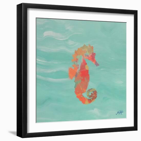 Sea Creatures on Teal III-Julie DeRice-Framed Art Print