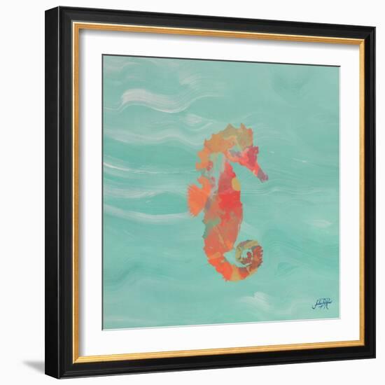 Sea Creatures on Teal III-Julie DeRice-Framed Art Print