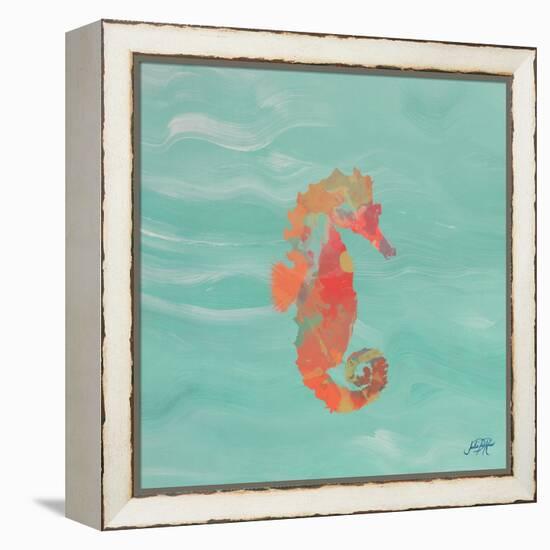 Sea Creatures on Teal III-Julie DeRice-Framed Stretched Canvas