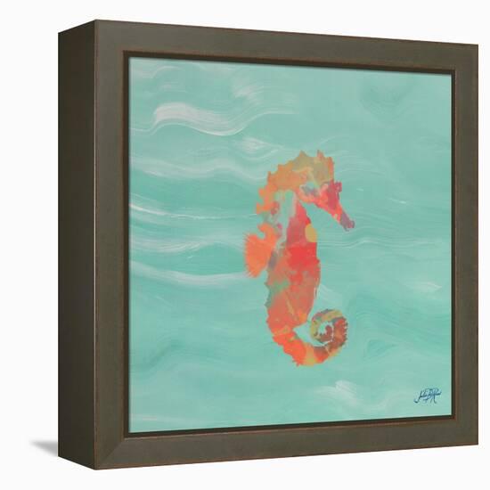 Sea Creatures on Teal III-Julie DeRice-Framed Stretched Canvas