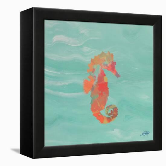 Sea Creatures on Teal III-Julie DeRice-Framed Stretched Canvas