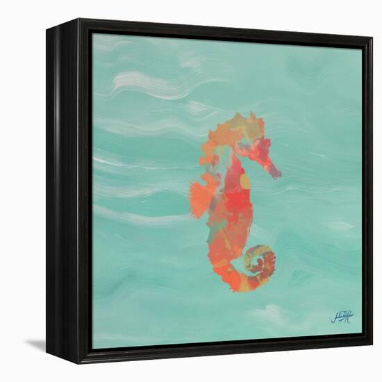 Sea Creatures on Teal III-Julie DeRice-Framed Stretched Canvas