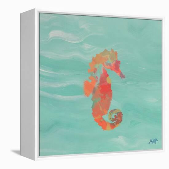 Sea Creatures on Teal III-Julie DeRice-Framed Stretched Canvas