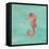 Sea Creatures on Teal IV-Julie DeRice-Framed Stretched Canvas
