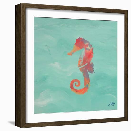 Sea Creatures on Teal IV-Julie DeRice-Framed Premium Giclee Print