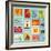 Sea Elements Stamp Collection-woodhouse-Framed Art Print