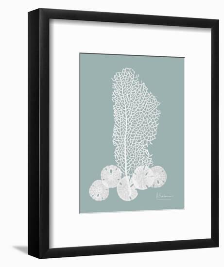 Sea Fan and Sand Dollar Teal-Albert Koetsier-Framed Premium Giclee Print