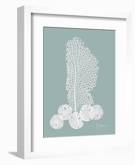 Sea Fan and Sand Dollar Teal-Albert Koetsier-Framed Premium Giclee Print