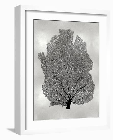 Sea Fan Black on Silver I-Melonie Miller-Framed Art Print