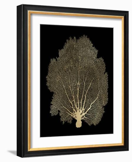 Sea Fan Gold on Black II-Melonie Miller-Framed Art Print