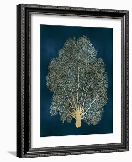 Sea Fan Gold on Teal II-Melonie Miller-Framed Art Print