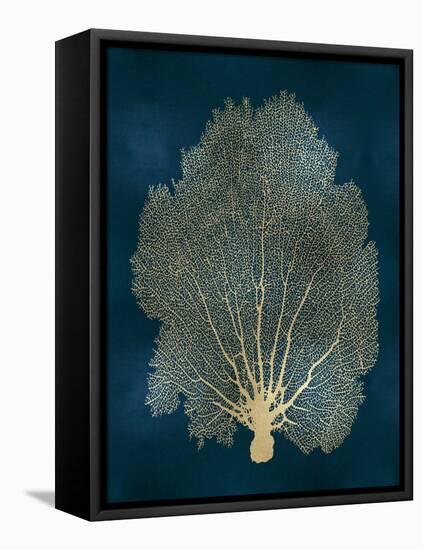 Sea Fan Gold on Teal II-Melonie Miller-Framed Stretched Canvas