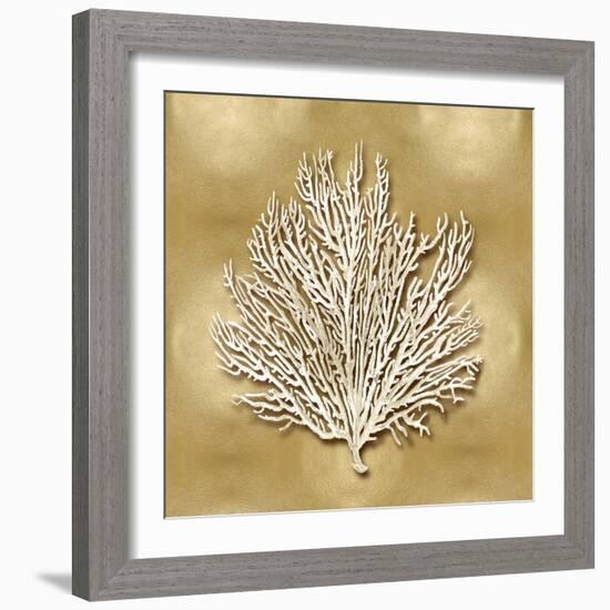 Sea Fan on Gold I-Caroline Kelly-Framed Art Print