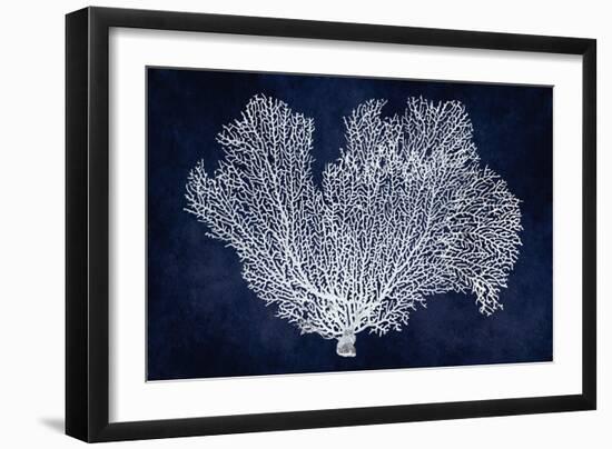 Sea Fan on Indigo Blue I-Melonie Miller-Framed Art Print