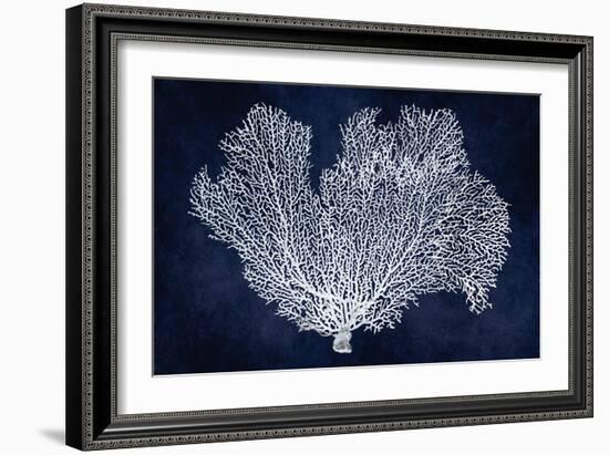 Sea Fan on Indigo Blue I-Melonie Miller-Framed Art Print