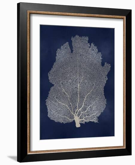 Sea Fan Silver on Blue I-Melonie Miller-Framed Art Print