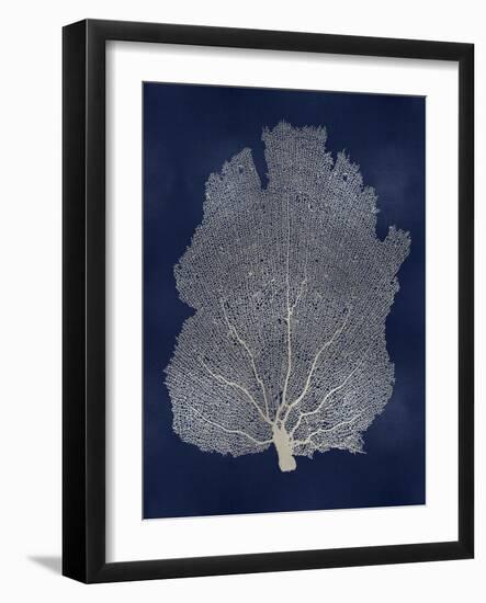 Sea Fan Silver on Blue I-Melonie Miller-Framed Art Print