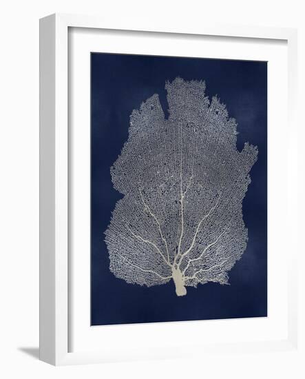 Sea Fan Silver on Blue I-Melonie Miller-Framed Art Print