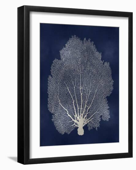 Sea Fan Silver on Blue II-Melonie Miller-Framed Art Print