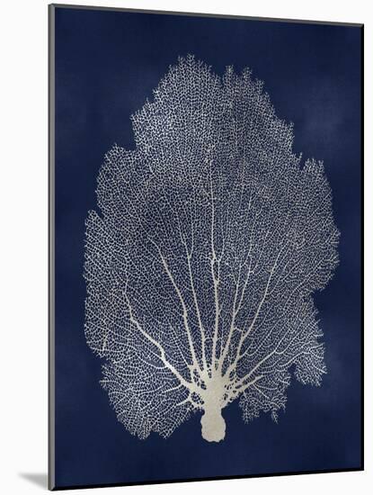 Sea Fan Silver on Blue II-Melonie Miller-Mounted Art Print