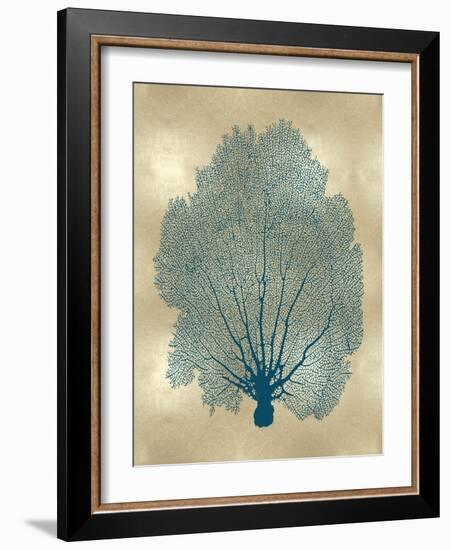 Sea Fan Teal on Gold II-Melonie Miller-Framed Art Print