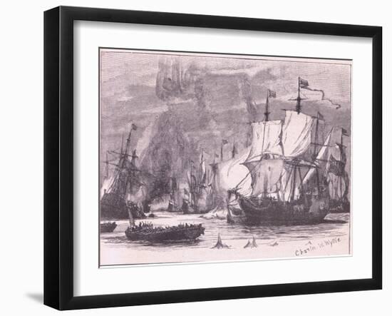 Sea Fight Off Cape Passaro Ad 1718-Charles William Wyllie-Framed Giclee Print