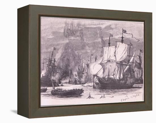 Sea Fight Off Cape Passaro Ad 1718-Charles William Wyllie-Framed Premier Image Canvas