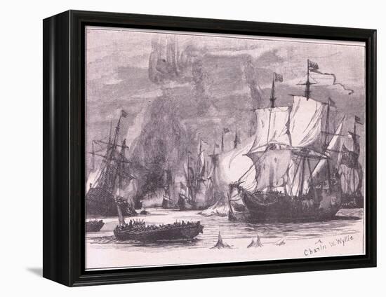 Sea Fight Off Cape Passaro Ad 1718-Charles William Wyllie-Framed Premier Image Canvas