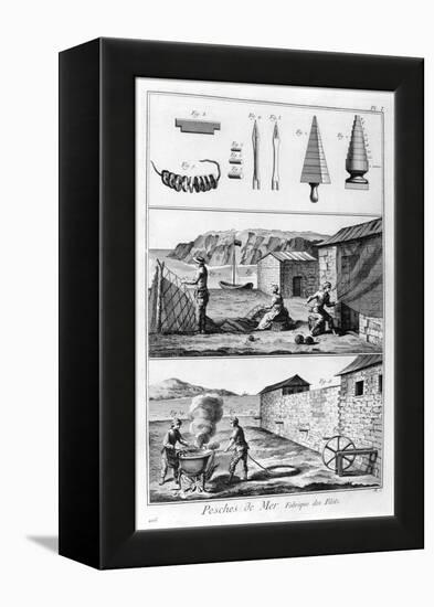 Sea Fishing, Net Manufacture, 1751-1777-Denis Diderot-Framed Premier Image Canvas