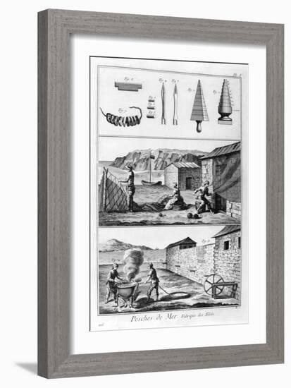 Sea Fishing, Net Manufacture, 1751-1777-Denis Diderot-Framed Giclee Print