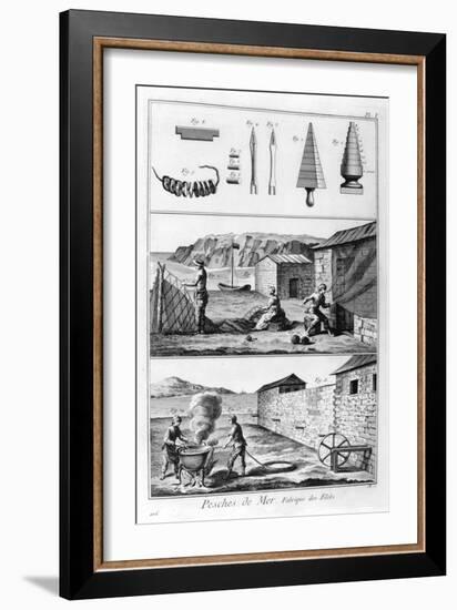 Sea Fishing, Net Manufacture, 1751-1777-Denis Diderot-Framed Giclee Print