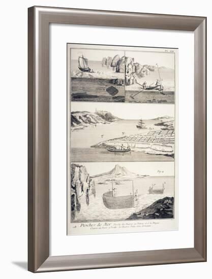 Sea Fishing-null-Framed Giclee Print