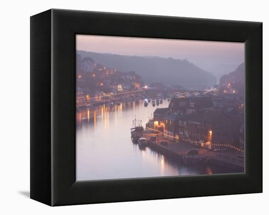 Sea Fog Builds over the Town of Looe, Cornwall, England, United Kingdom, Europe-David Clapp-Framed Premier Image Canvas